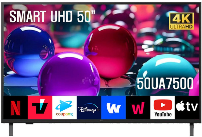 10위 - LG전자 4K UHD LED 울트라 TV, 125cm(50인치), 50UA7500KNA, 스탠드형, 방문설치