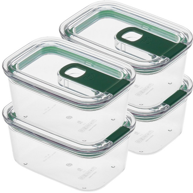 리브비 국내생산 모듈러 BPA FREE 신소재 에코젠 반찬통 밀폐용기, 4개, 400ml
