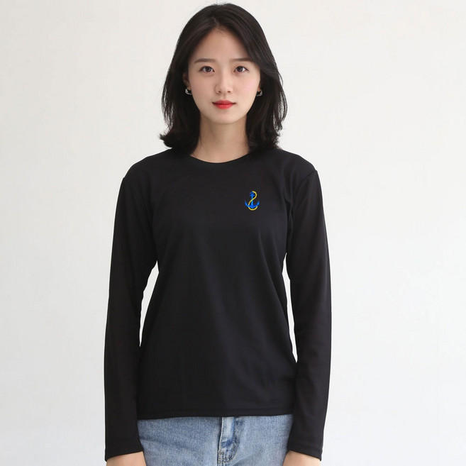 냉감 긴팔티셔츠 기능성 쿨링 면티 가족티 얇은 작업복 여름