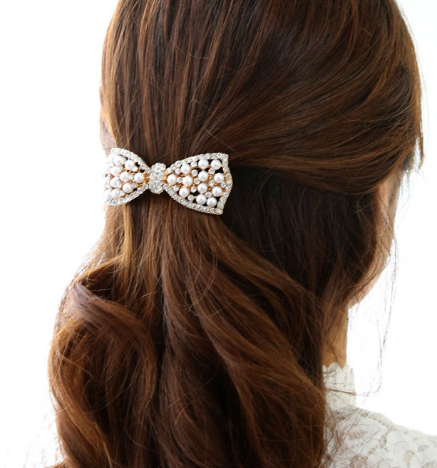 미다미 노블 브릴리언트 진주큐빅 자동핀(실버/골드)