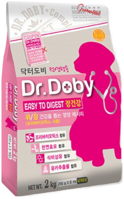 Dr.Doby 닥터도비 이지투다이제스트 장건강 전견용 사료 2kg x 5개 1박스, 장건강/유산균