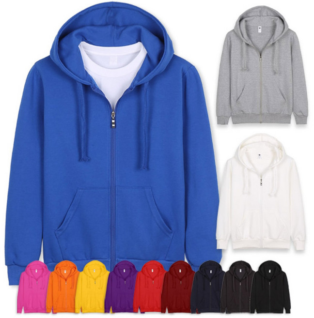 뉴베이직 남녀공용 특양면 무지 후드집업