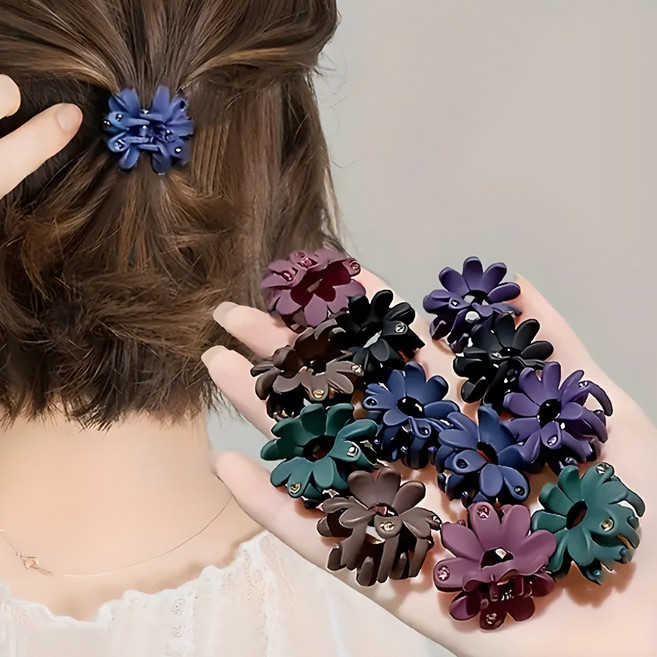 셀루앙드 강력 그립 플라워 헤어 클로 집게핀 10p