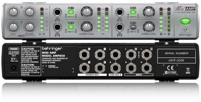 BEHRINGER AMP800 / AMP 800 / 4ch 베링거 헤드폰 앰프 / 증폭기 / 헤드폰 분배기/ 울트라 컴팩트 헤드폰앰프 / 헤드폰 분배 / 당일발송 / AMP 800