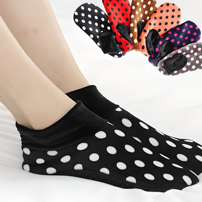 요술버선 도트 기모 덧신 3켤레 밍크 보온 방한