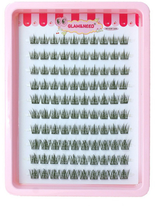 glam&need 초간편 3단계 혼합 속눈썹 대용량 10줄 100가닥 밀착형 단송이 내추럴 볼륨, 1개, 3단계혼합 100가닥