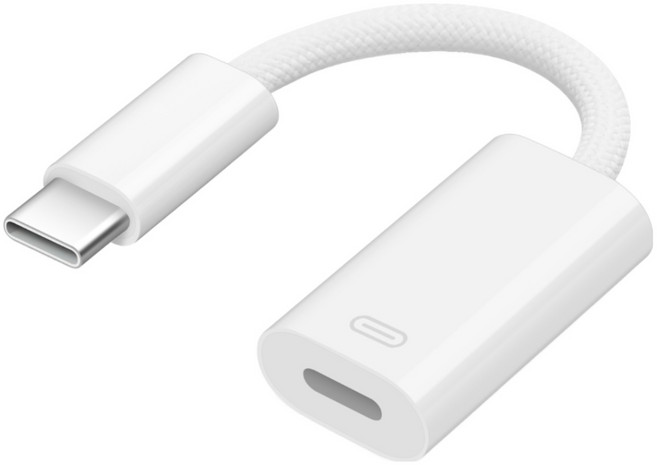 USB C to Lightning 헤드폰 오디오 어댑터 3in1 타입C 남성-라이트닝 여성 커넥터 아이폰17/16/15 시리즈 아이패드 호환 충전 데이터 변환기, 1개, 단일 제품