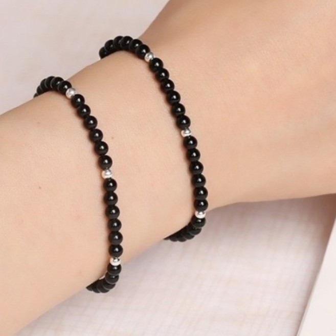 소온 (SO:ON) 흑요석 커플팔찌세트 (4MM+6MM) 재물운 성공운 액막이템