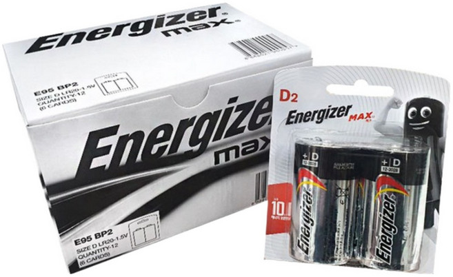 에너자이저 건전지 맥스 E95BP2 D 12입 1.5V, 1개, 12개입