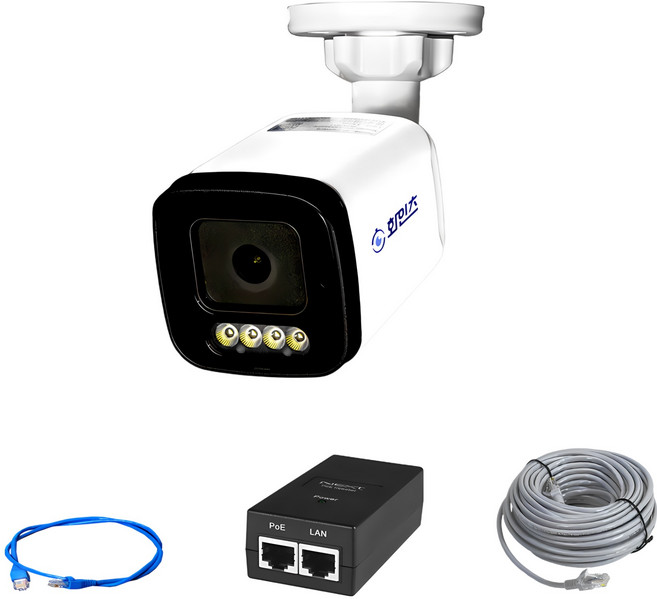 화인츠 400만 IP 네트워크 풀 컬러 실외용 뷸렛 카메라 PoE인젝트 케이블 마이크 스피커내장 FNC-ES8340, 20m, 1개