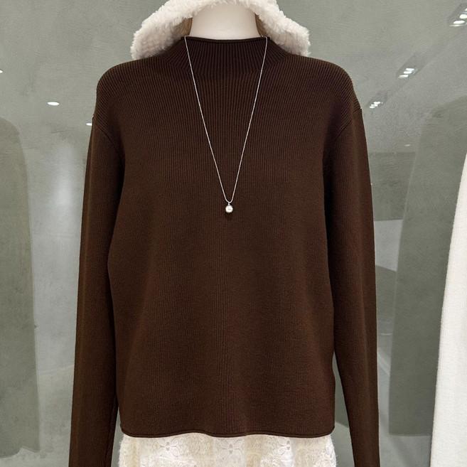 SONOVA 루즈핏 반폴라 니트 티셔츠 10컬러 기본 데일리 니트 상의