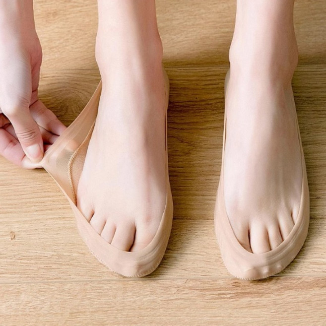 일상up 안벗겨지는 편안한 덧신 페이크삭스 발등 짧은 여성 양말 전체실리콘 미끄럼방지 10켤레