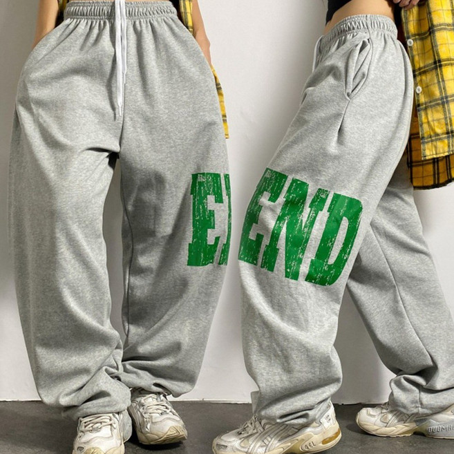 [주식디디댄스] 스트링 END 레터링 힙합 팬츠 데일리 댄스복 공연복 무대복 힙합의상 축제의상