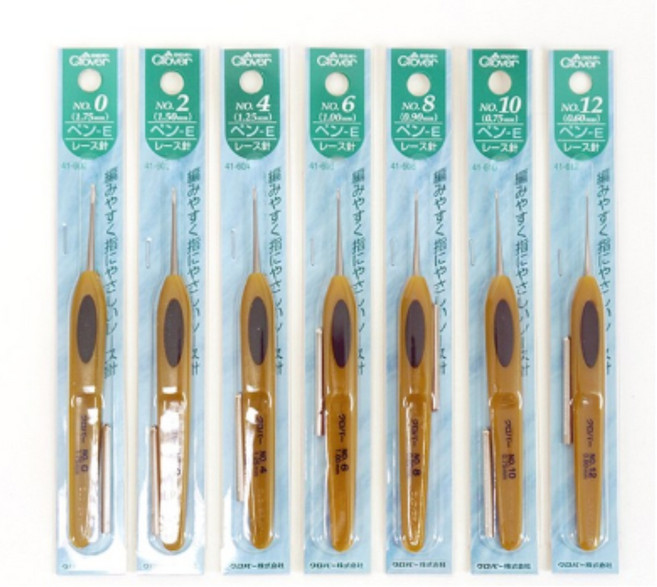 펜E 레이스용 코바늘 낱개/크로바/프랜즈얀, 레이스용 8호, 1개