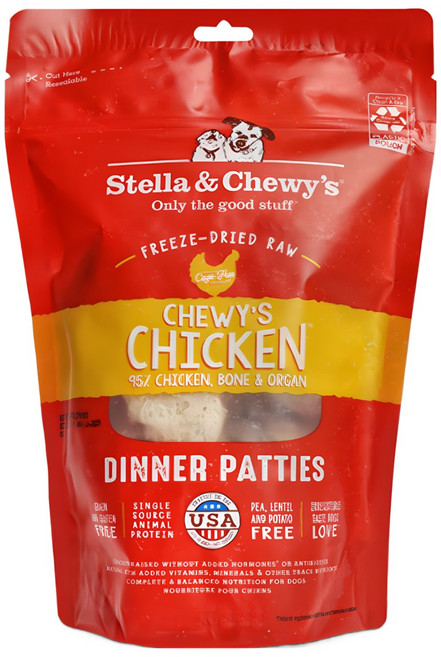 스텔라앤츄이스 전연령 강아지 디너패티 동결건조 사료, 닭, 709g, 1개