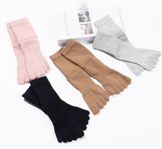 두꺼운 이중쿠션 통 파일 여성 발가락양말 4켤레세트