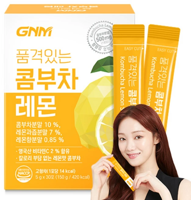 GNM 품격있는 콤부차 레몬 비타민C 유산균 분말 스틱, 5g, 30개입, 1개 - 쿠팡