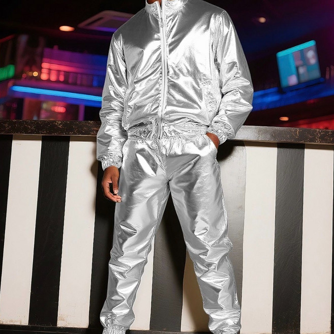 남녀공용 반짝이 실버 트레이닝 상하세트 마실룩 공연복 츄리닝