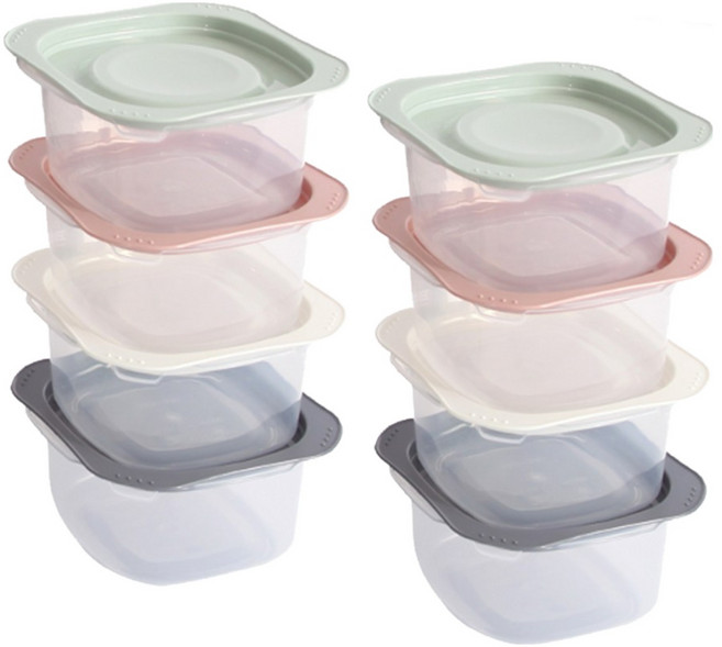 데일리쿡 전자레인지 냉동밥 보관 용기 혼합색상 300ml 8개, 혼합