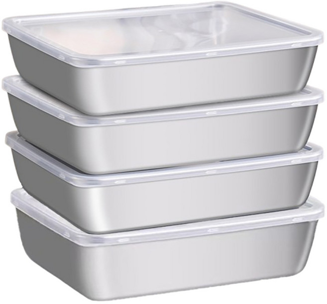 집마트 스텐밧드 바트 주방용품 세트, 4개, 밧드+덮개