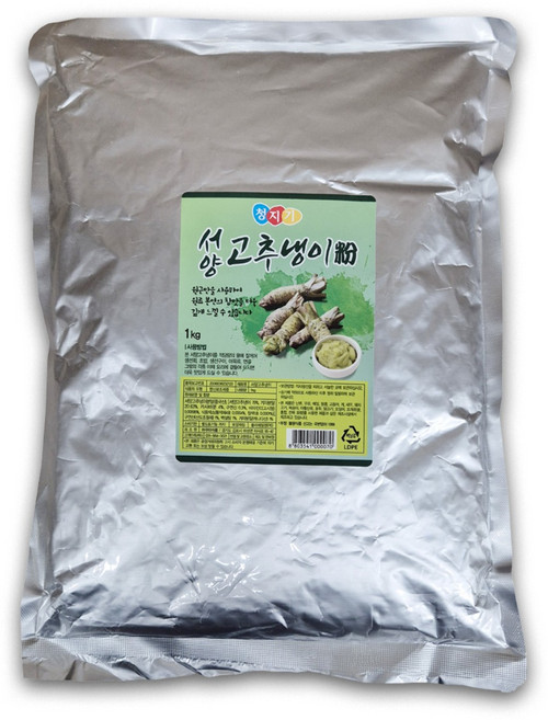 무아식품 청지기 와사비분 1kg (봉) / 와사비생파우더 와사비가루 향신료 고추냉이 업소용 분말가루 와사비분말, 1개