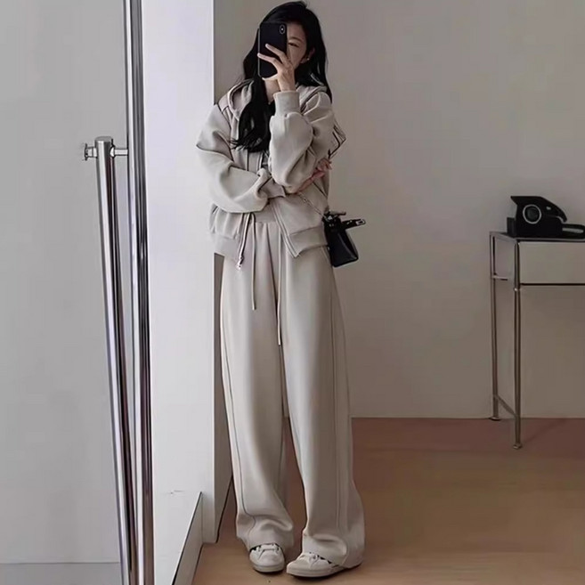 여성 캐주얼 후드티 맨투맨 세트 슬림핏 상하세트 후드집업