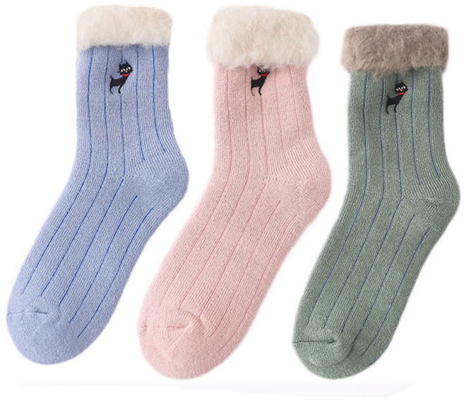 더캣 양털보온양말 캐릭터양말 겨울양말 방한양말 두꺼운양말 앙고라양말 토끼털양말 박스선물포장 특별한선물