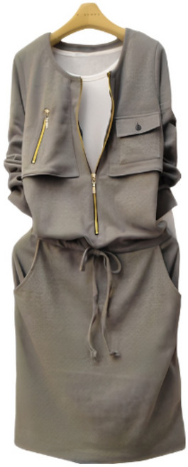 여성 캐쥬얼 슬림핏 허리 밴딩 젊어 보이는 날씬해보이는 원피스 가을 편한 스판 통기성 무지 심플 데일리 출근룩 루즈핏 캐주얼 하프 포켓 집업 디자인 패션 폼폼 입체 스커트