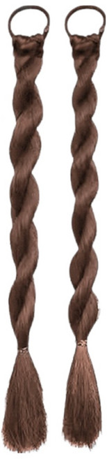 가발위드 탄성 고무줄 포니 쉐이크 땋은 포니테일 세트, 1개, 라이트브라운