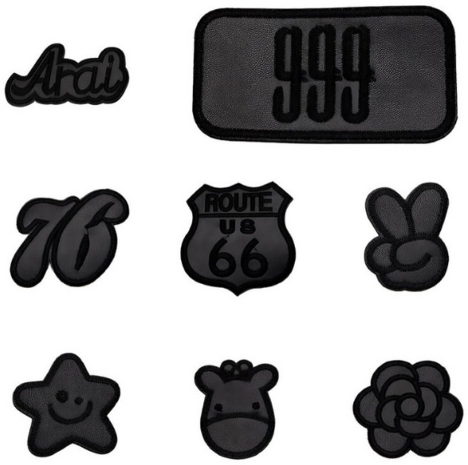 별라 블랙 열접착식 와펜 의류 가방 DIY 셀프 수선8종 세트