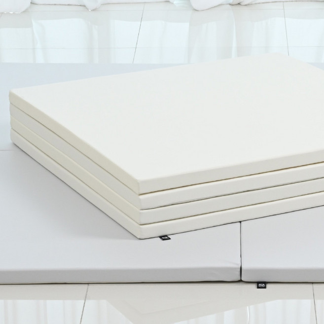 비피프렌즈 논슬립 유아 놀이방 거실 복도 네모네모 폴더매트 2단, 2단 화이트 1200mmx2000mm, 화이트