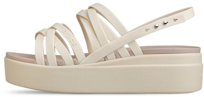 크록스 여성 브루클린 스트래피 로우 웨지 힐 슬리퍼 샌들 206751-2Y2