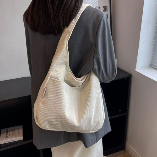 인투조이 여성 코듀로이 토트백 숄더백 가방