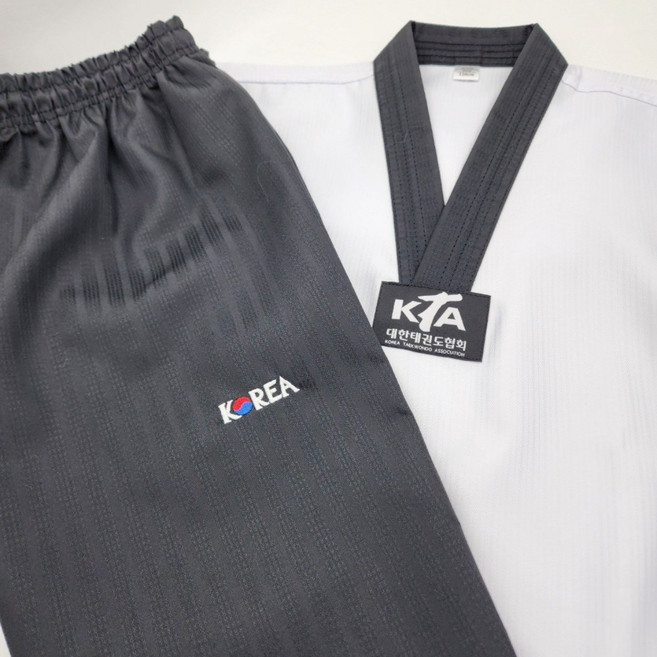 KOREA 깃도복 청 적 검정 반반도복