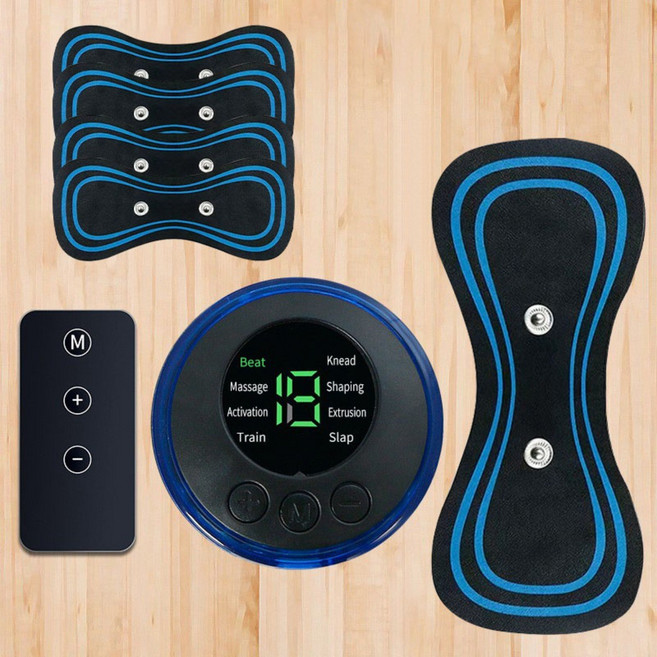 smabat 리모컨식 EMS 저주파 마사지기 클럭 마사지기 8가지 마사지모드 15단계 강도 기본패드 5P