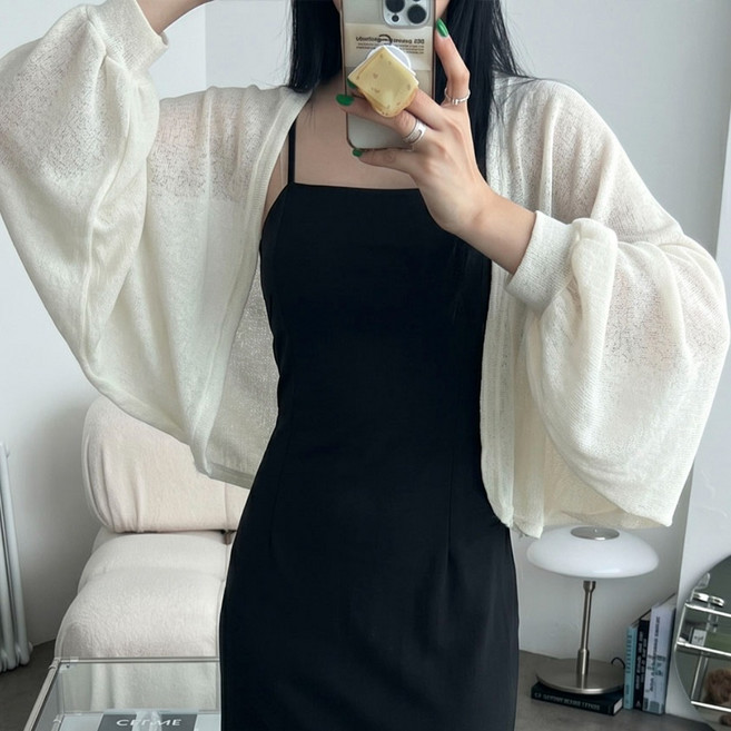 66-120 팔뚝살 순삭 빅사이즈 루즈핏 시스루 볼레로 가디건 얇은 여름 여리핏 시원한 아우터 / 달콤가디건