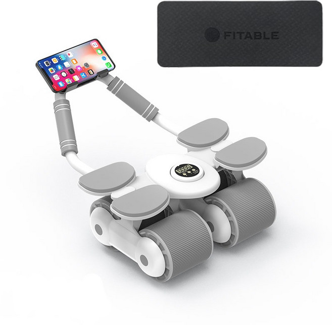 스타일닥터 홈트용 뱃살 홈트 지지 4륜 설계 ab 슬라이드 리바운드 복근 운동기구, 흰색, YJ-02