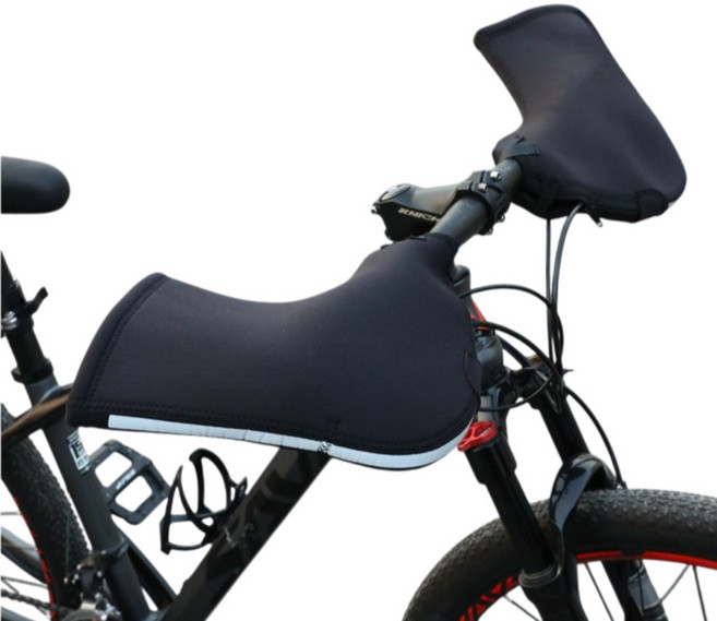 큐코리아 자전거 겨울 방한 방풍 보온 MTB 핸들커버 바미트, 1세트, 블랙