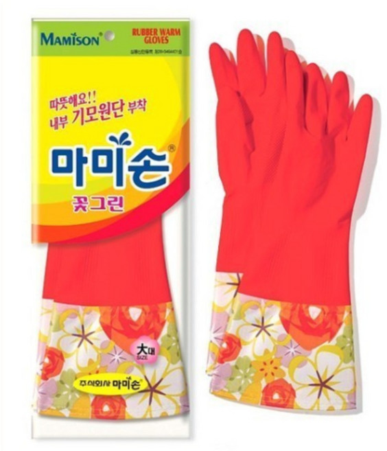 마미손 마미손 꽃그린 기모 고무장갑 10개