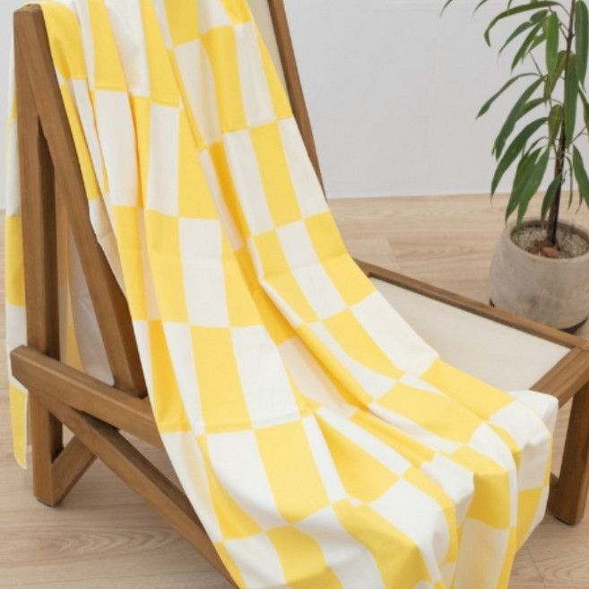체크 비치타올 특대형 1800x1300 비치타월 큰수건 워터파크, 레몬, 1개