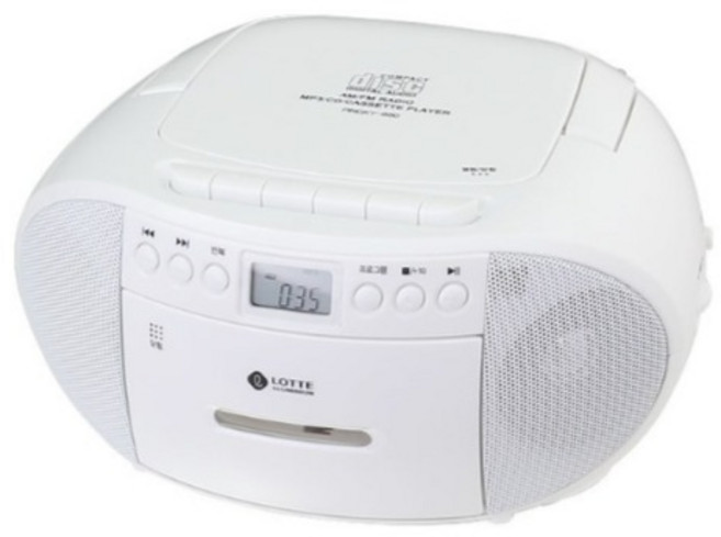 롯데 MP3 CD포터블카세트 핑키-880 카세트 MP3CD 라디오 어학용 FM 라디오, 화이트, 화이트