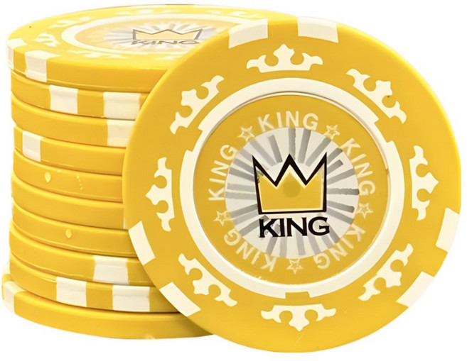 킹칩 카지노칩 국제규격 포커 홀덤 게임용품, 옐로우, 1개