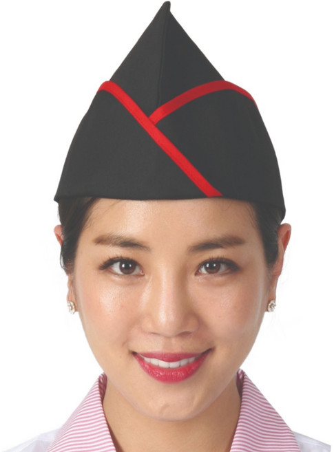 CA20 조리모 위생모자 헬로모자 남여공용 벨크로, CA20_검정빨강줄, 1개