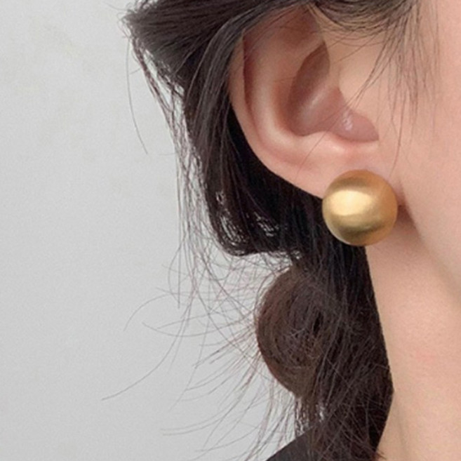 무광 원터치 볼드 콩알 은귀걸이 S925+케이스