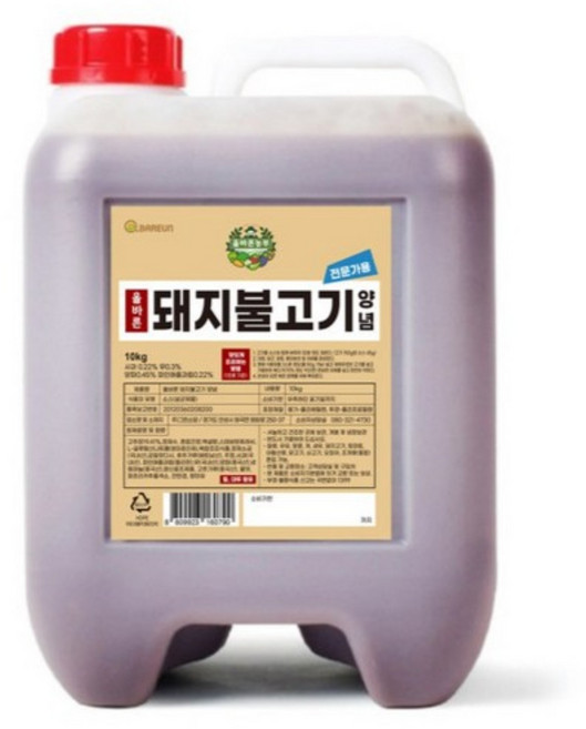 올바른 매운 돼지 불고기 양념 전문가용, 1개, 10kg