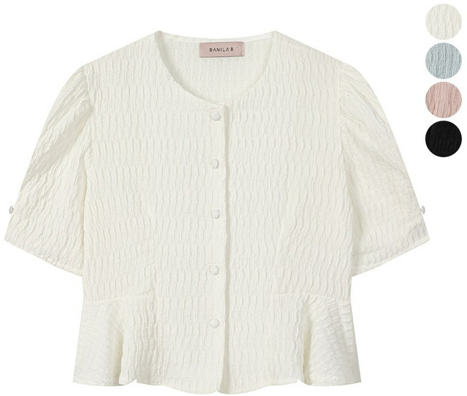 바닐라비 여성 소프트 링클 반팔 자켓