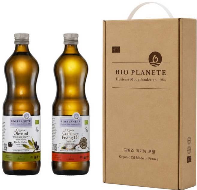 바이오플래닛 유기농 오일 선물세트 500ml 1L x 2병 (유기농 해바라기씨유 유기농 올리브오유) 설 추석 명절선물 추천, 5.해바라기1000+올리브1000