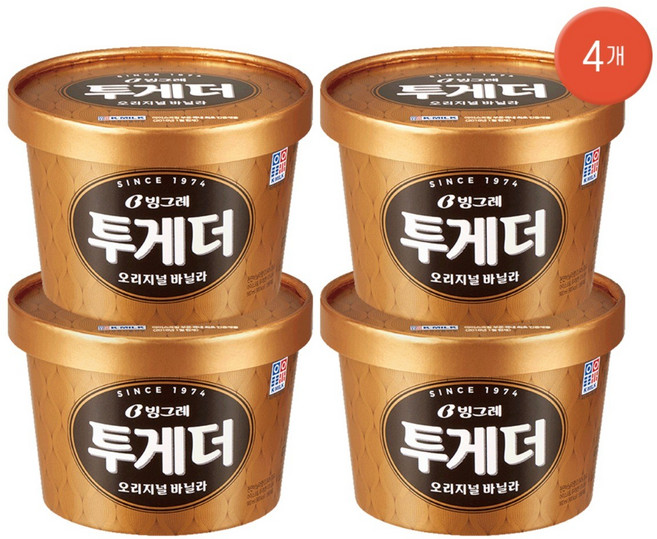 빙그레 투게더 4개 아이스크림, 900ml