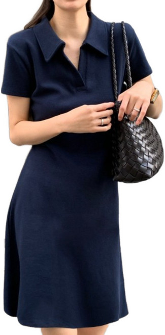 루어스룸 네시아 카라 반팔 피케 pk 반팔 여름 피케이 라인 플레어 원피스(3color)