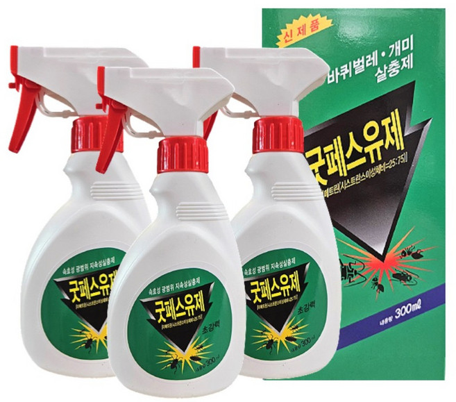 가정용 잘듣는 굿페스 실내 진드기 개미 모기 살충제, 300ml, 3개